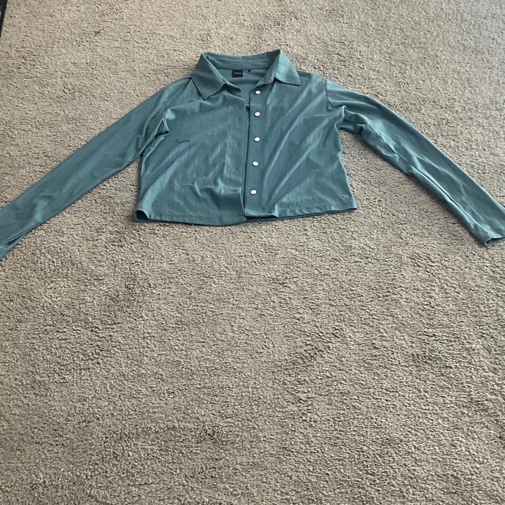 Teal Long Sleeve Button-Up Shirt